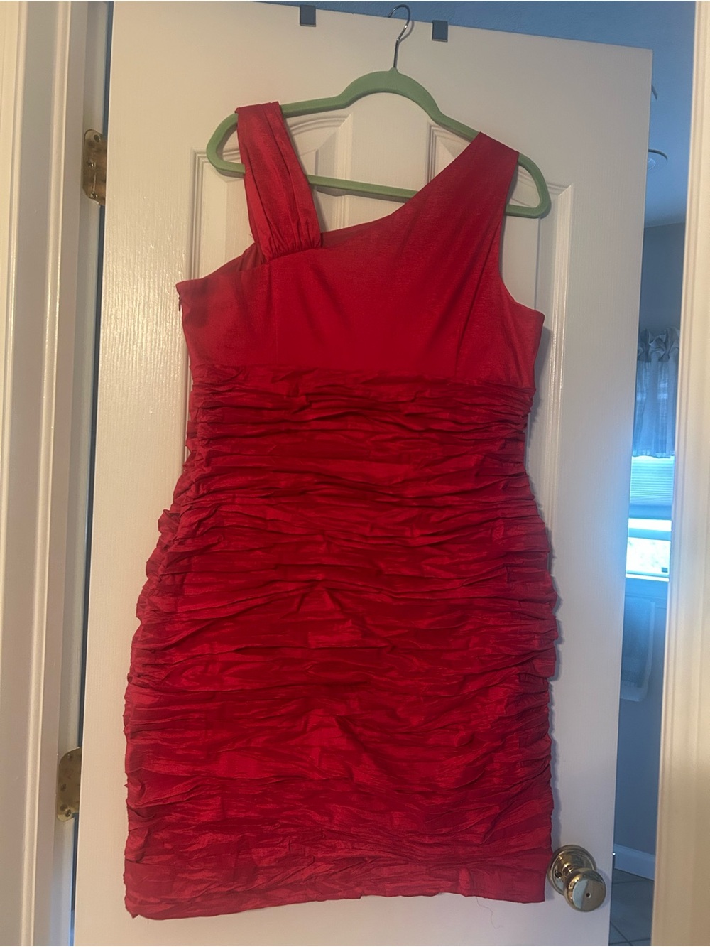 Elegant Hot Pink One-Shoulder Ruched Cocktail Dress